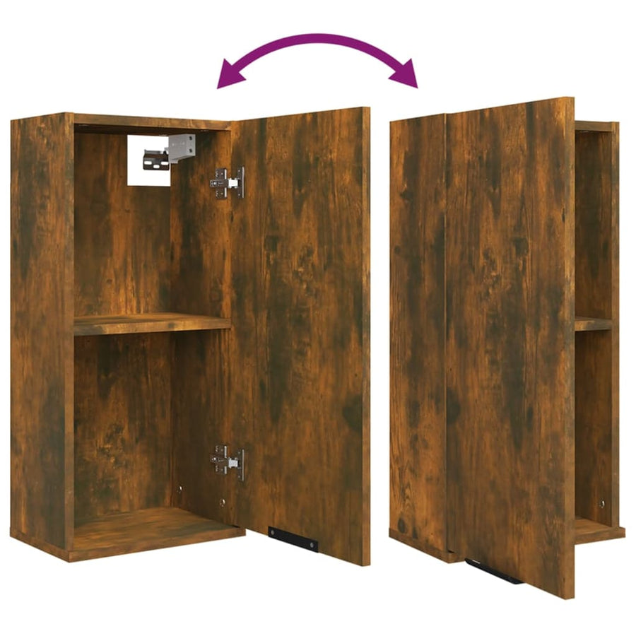 Badkamerkast Wandgemonteerd 32X20X67 Cm Gerookt Eiken