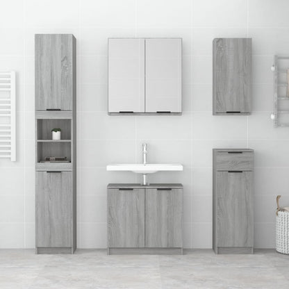 Badkamerkast Wandgemonteerd 32X20X67 Cm Grijs Sonoma Eikenkleur