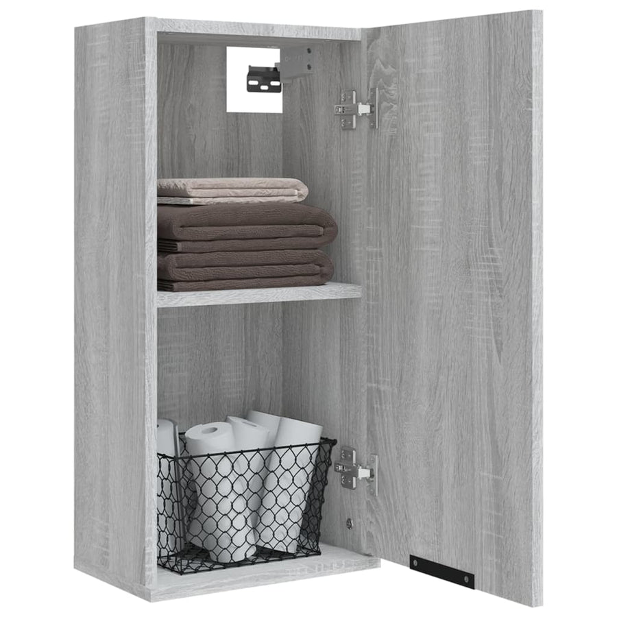 Badkamerkast Wandgemonteerd 32X20X67 Cm Grijs Sonoma Eikenkleur