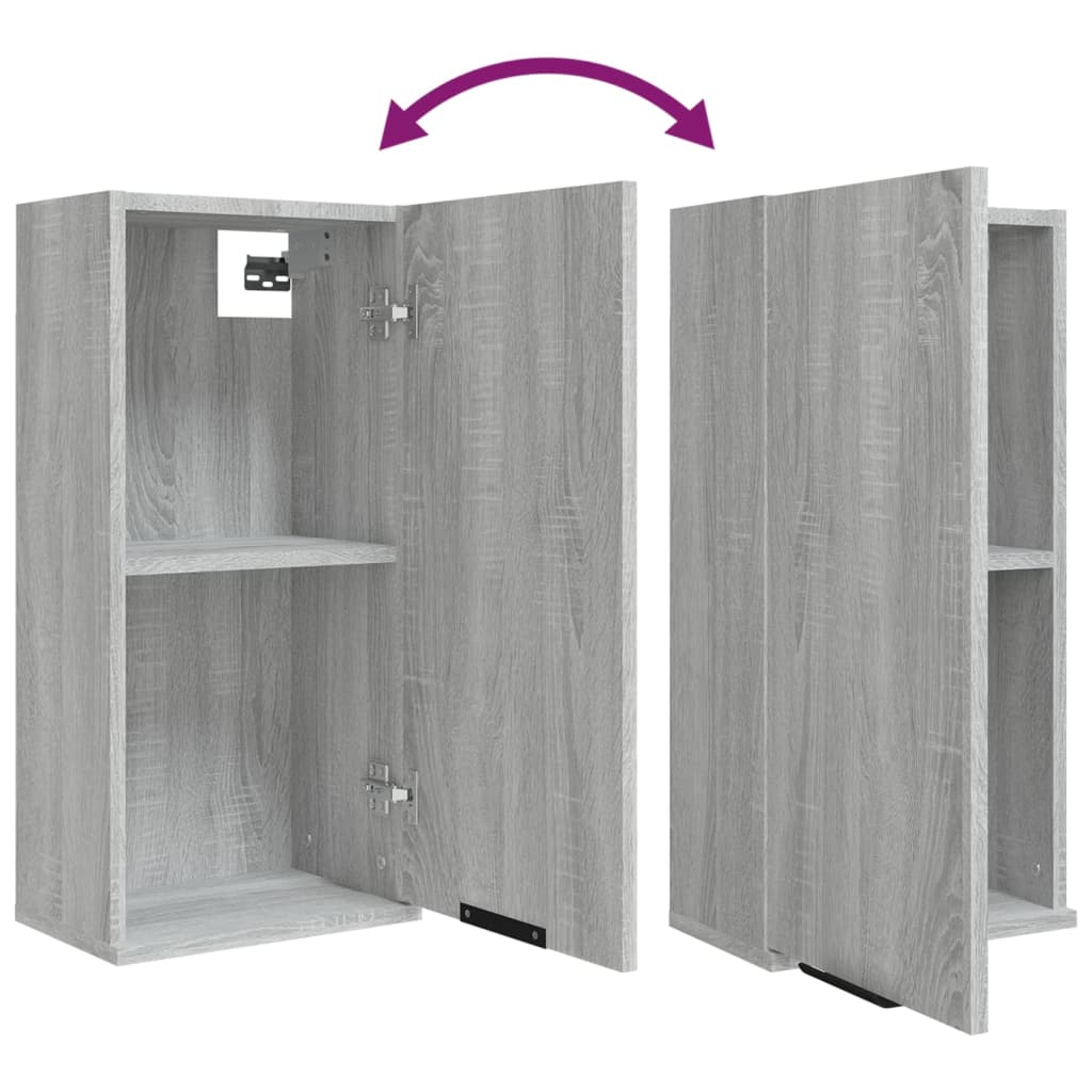 Badkamerkast Wandgemonteerd 32X20X67 Cm Grijs Sonoma Eikenkleur