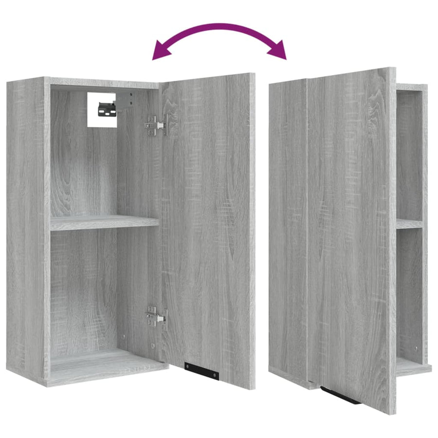 Badkamerkast Wandgemonteerd 32X20X67 Cm Grijs Sonoma Eikenkleur