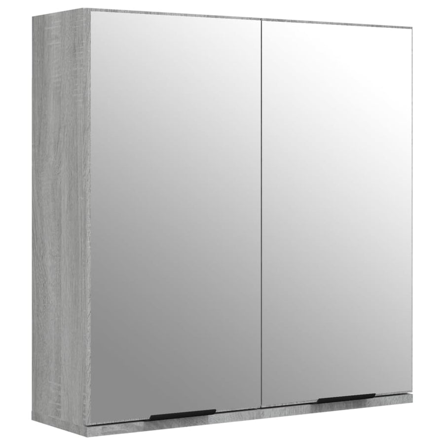 Badkamerkast Met Spiegel 64X20X67 Cm Eikenkleurig Grijs sonoma