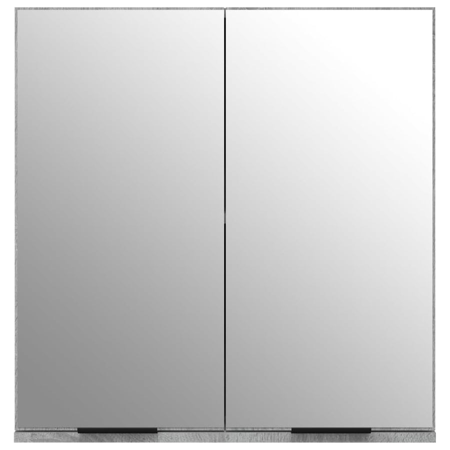 Badkamerkast Met Spiegel 64X20X67 Cm Eikenkleurig Grijs sonoma