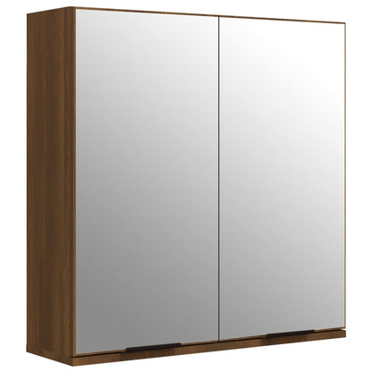 Badkamerkast Met Spiegel 64X20X67 Cm Kleurig Bruineiken