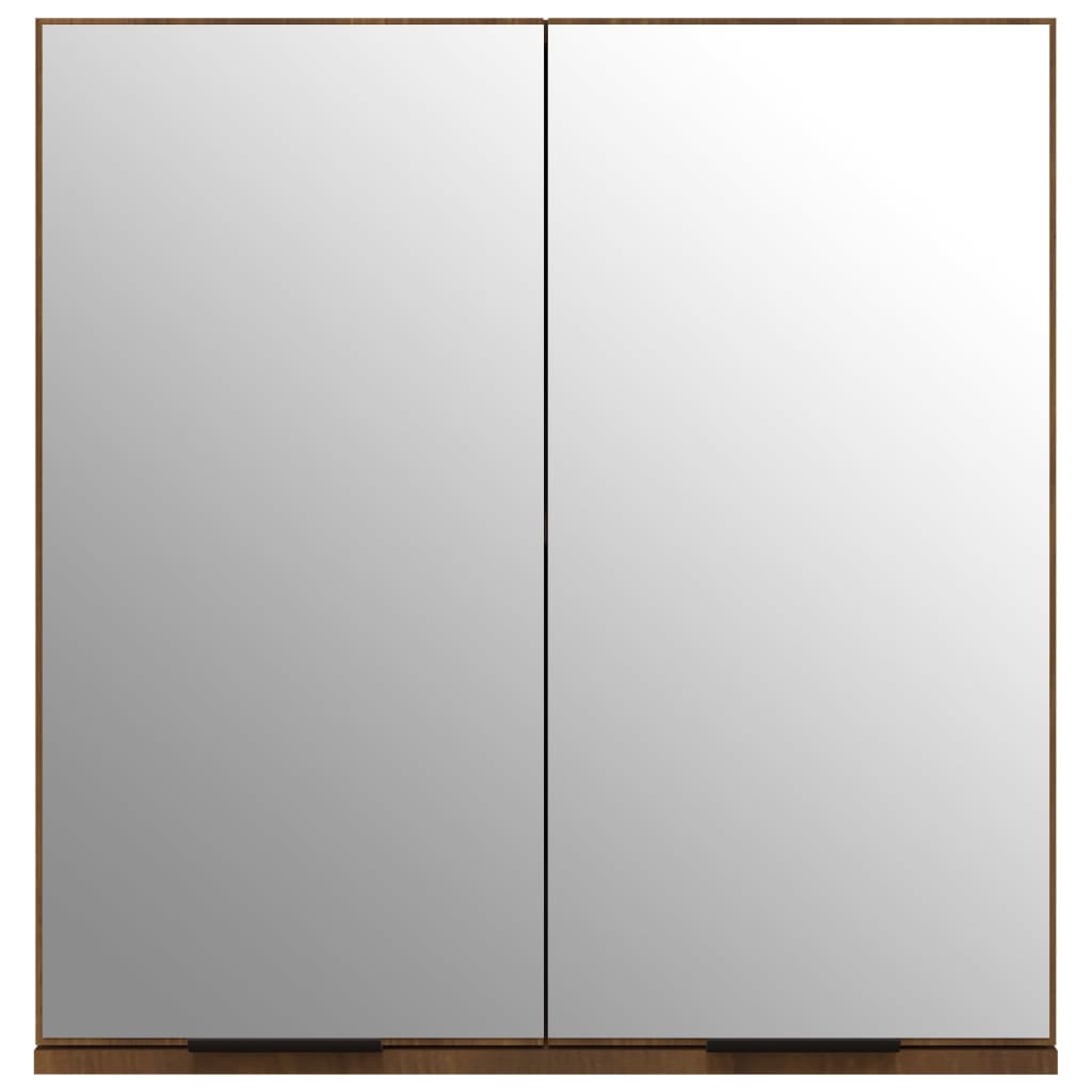 Badkamerkast Met Spiegel 64X20X67 Cm Kleurig Bruineiken