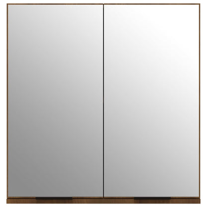 Badkamerkast Met Spiegel 64X20X67 Cm Kleurig Bruineiken