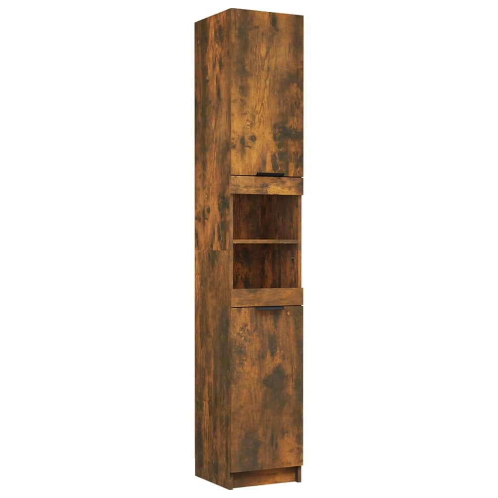 Badkamerkast 32X34X188,5 Cm Bewerkt Hout Gerookt Eikenkleurig