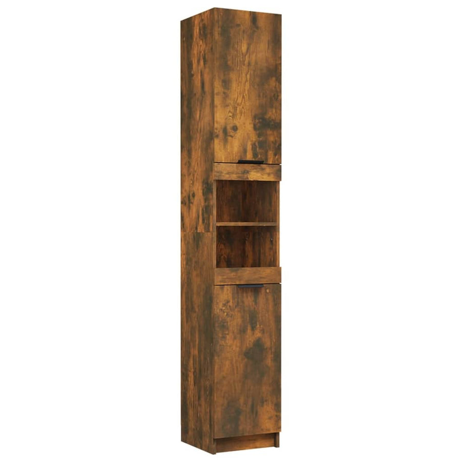 Badkamerkast 32X34X188,5 Cm Bewerkt Hout Gerookt Eikenkleurig