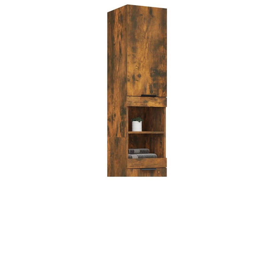Badkamerkast 32X34X188,5 Cm Bewerkt Hout Gerookt Eikenkleurig