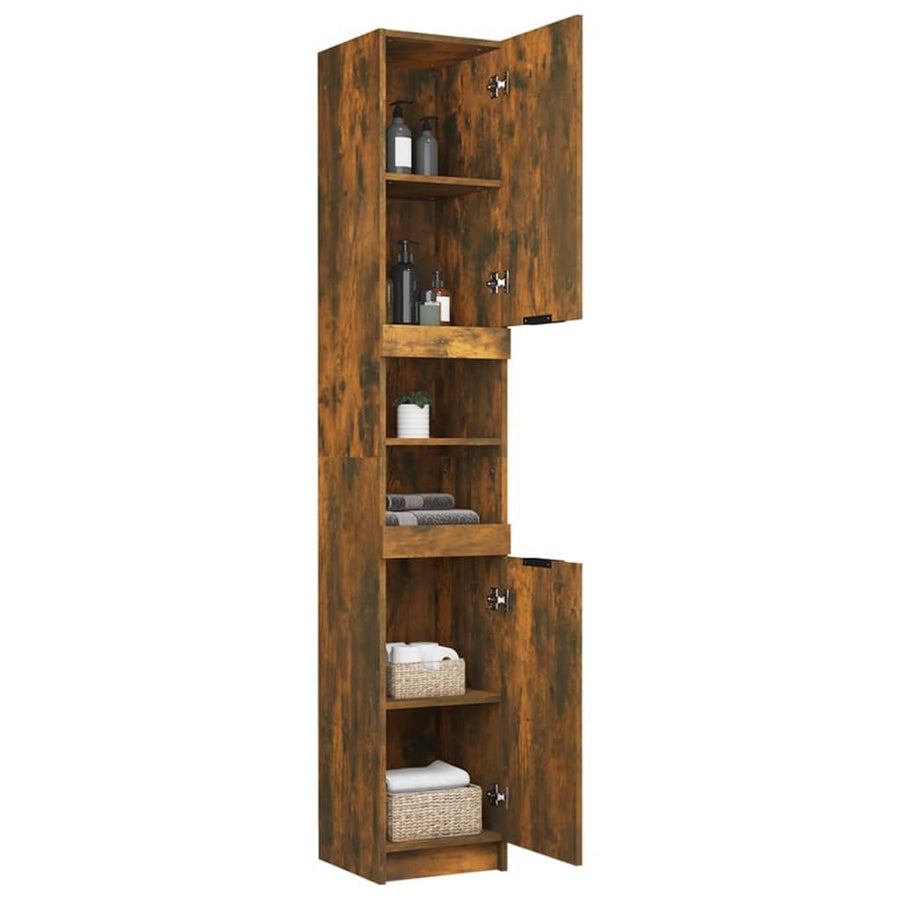 Badkamerkast 32X34X188,5 Cm Bewerkt Hout Gerookt Eikenkleurig