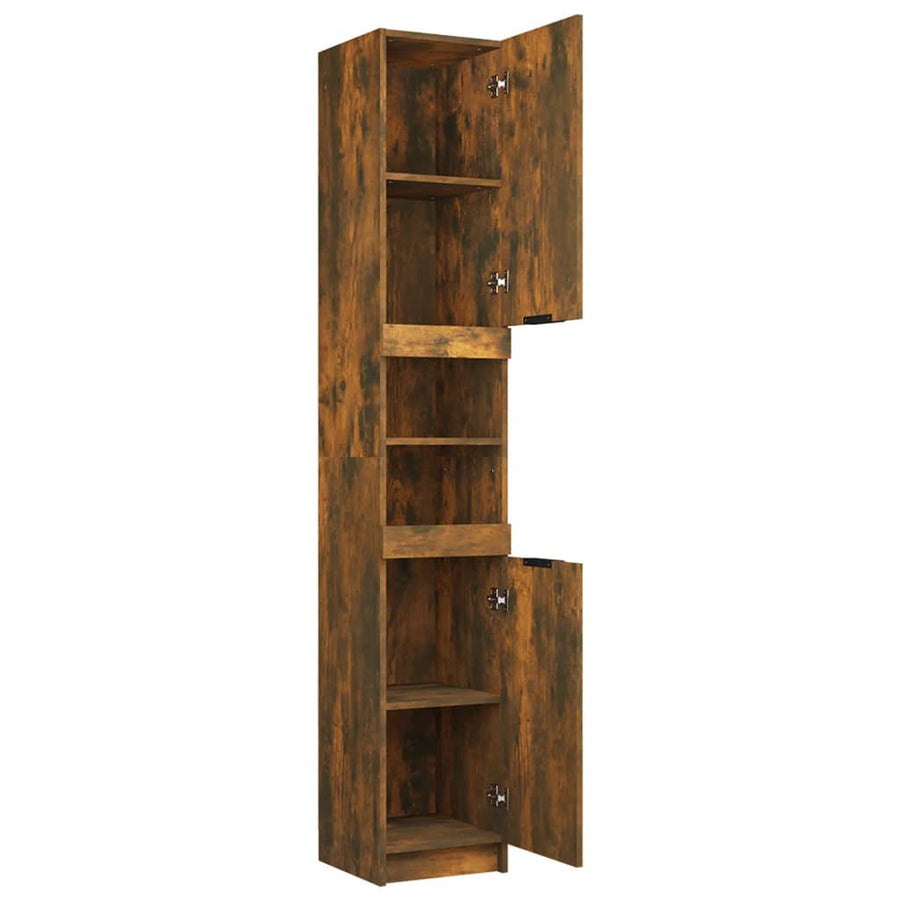 Badkamerkast 32X34X188,5 Cm Bewerkt Hout Gerookt Eikenkleurig