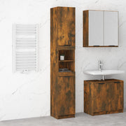 Badkamerkast 32x34x188,5 cm bewerkt hout gerookt eiken