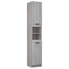 Badkamerkast 32X34X188,5 Cm Bewerkt Hout Grijs Sonoma Eiken