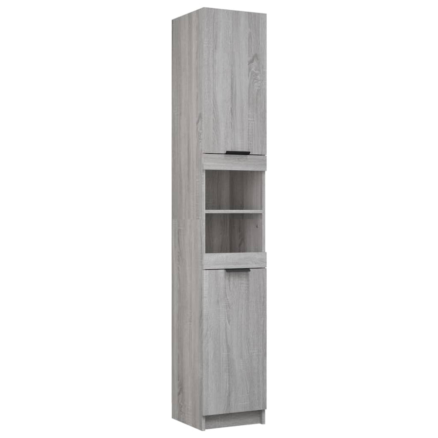 Badkamerkast 32X34X188,5 Cm Bewerkt Hout Grijs Sonoma Eiken