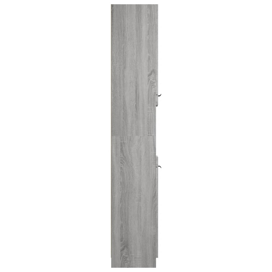 Badkamerkast 32X34X188,5 Cm Bewerkt Hout Grijs Sonoma Eiken