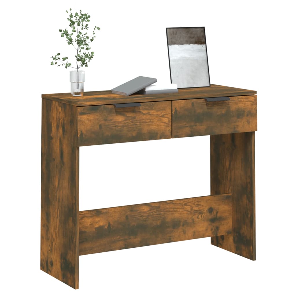 Wandtafel 90X36X75 Cm Bewerkt Hout Gerookt Eikenkleurig