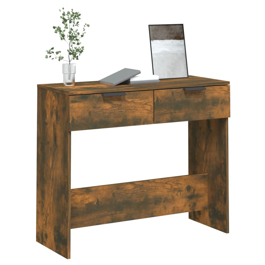 Wandtafel 90X36X75 Cm Bewerkt Hout Gerookt Eikenkleurig