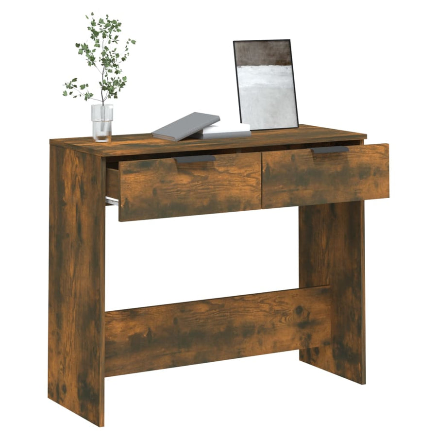 Wandtafel 90X36X75 Cm Bewerkt Hout Gerookt Eikenkleurig