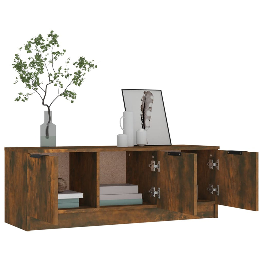 Tv-Meubel 02X35X36,5 Cm Bewerkt Hout Kleurig Gerookt eiken
