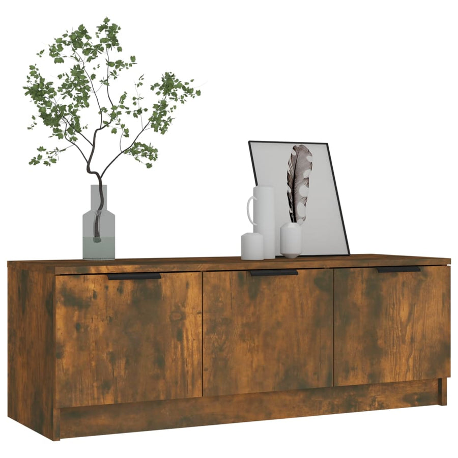 Tv-Meubel 02X35X36,5 Cm Bewerkt Hout Kleurig Gerookt eiken