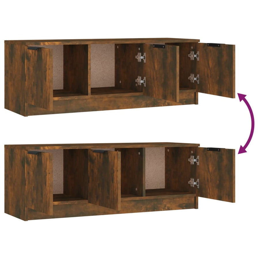 Tv-Meubel 02X35X36,5 Cm Bewerkt Hout Kleurig Gerookt eiken