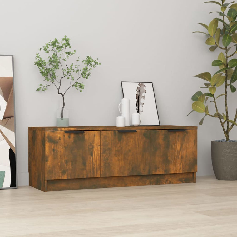Tv-Meubel 02X35X36,5 Cm Bewerkt Hout Kleurig Gerookt eiken