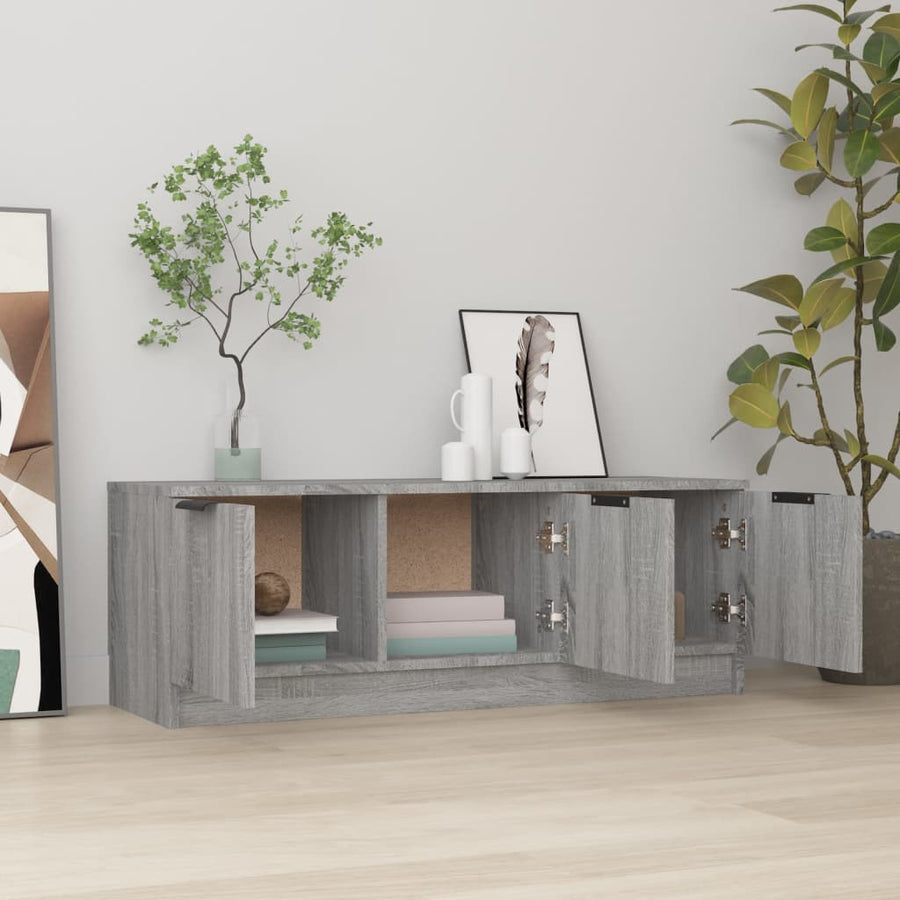 Tv-Meubel 02X35X36,5 Cm Bewerkt Hout Eikenkleurig Grijs sonoma