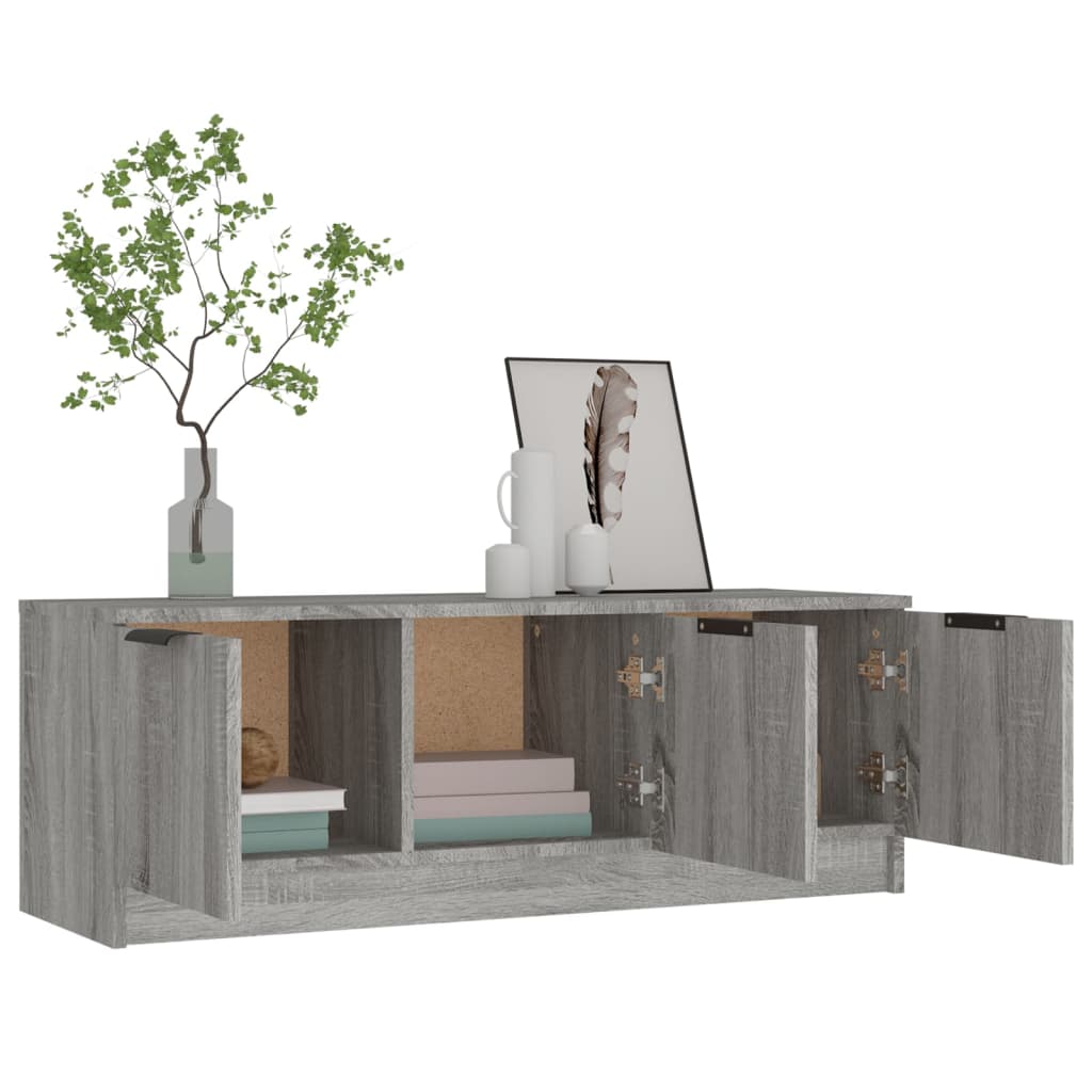 Tv-Meubel 02X35X36,5 Cm Bewerkt Hout Eikenkleurig Grijs sonoma