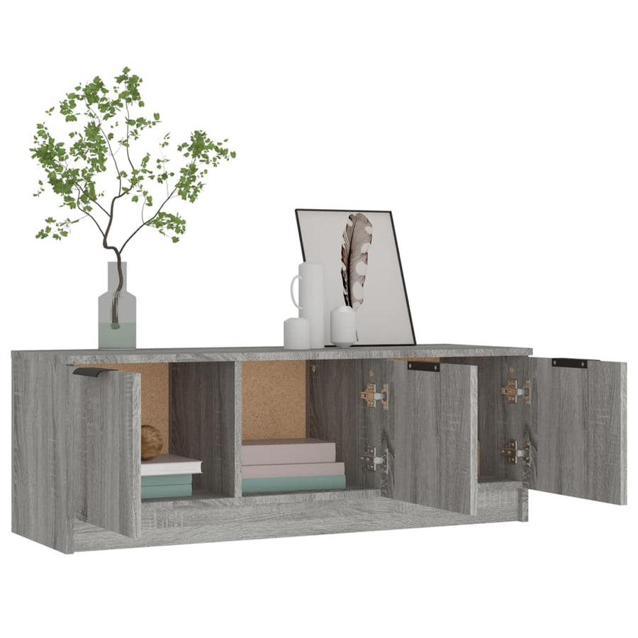 Tv-Meubel 02X35X36,5 Cm Bewerkt Hout Eikenkleurig Grijs sonoma