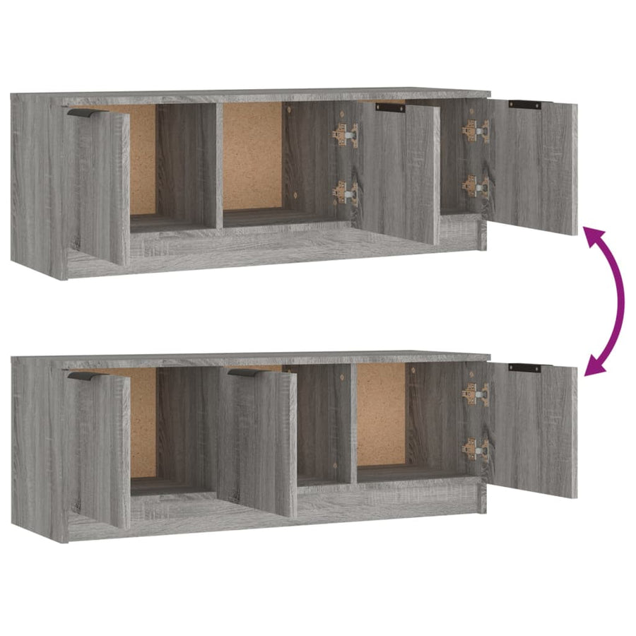 Tv-Meubel 02X35X36,5 Cm Bewerkt Hout Eikenkleurig Grijs sonoma