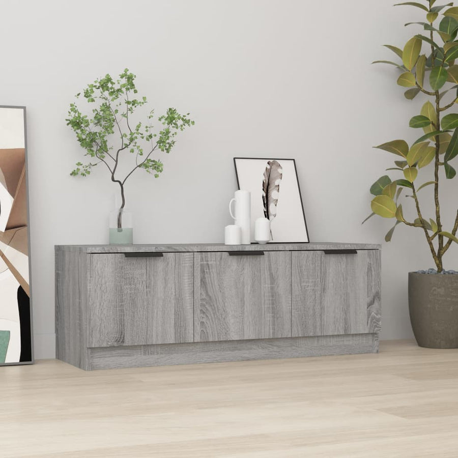 Tv-Meubel 02X35X36,5 Cm Bewerkt Hout Eikenkleurig Grijs sonoma