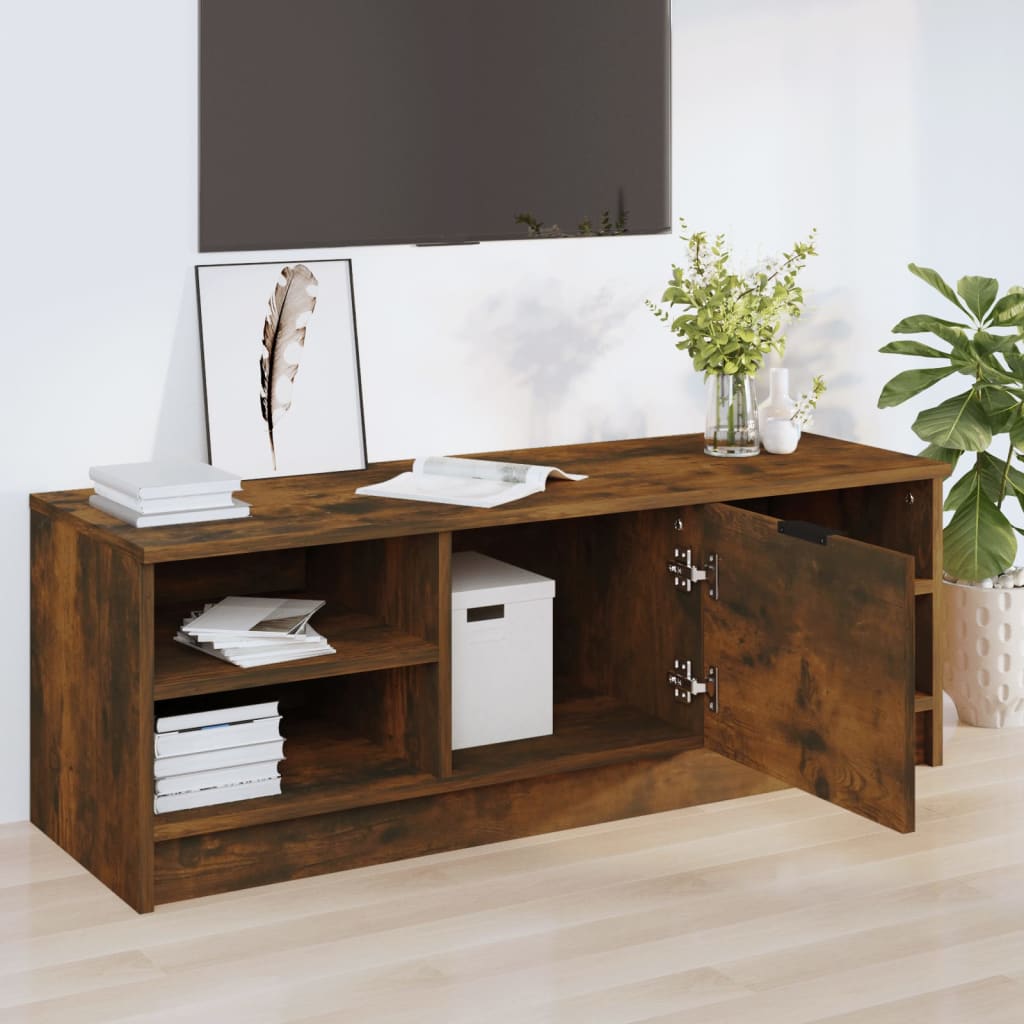 Tv-Meubel 02X35,5X36,5 Cm Bewerkt Hout Kleurig Gerookt eiken