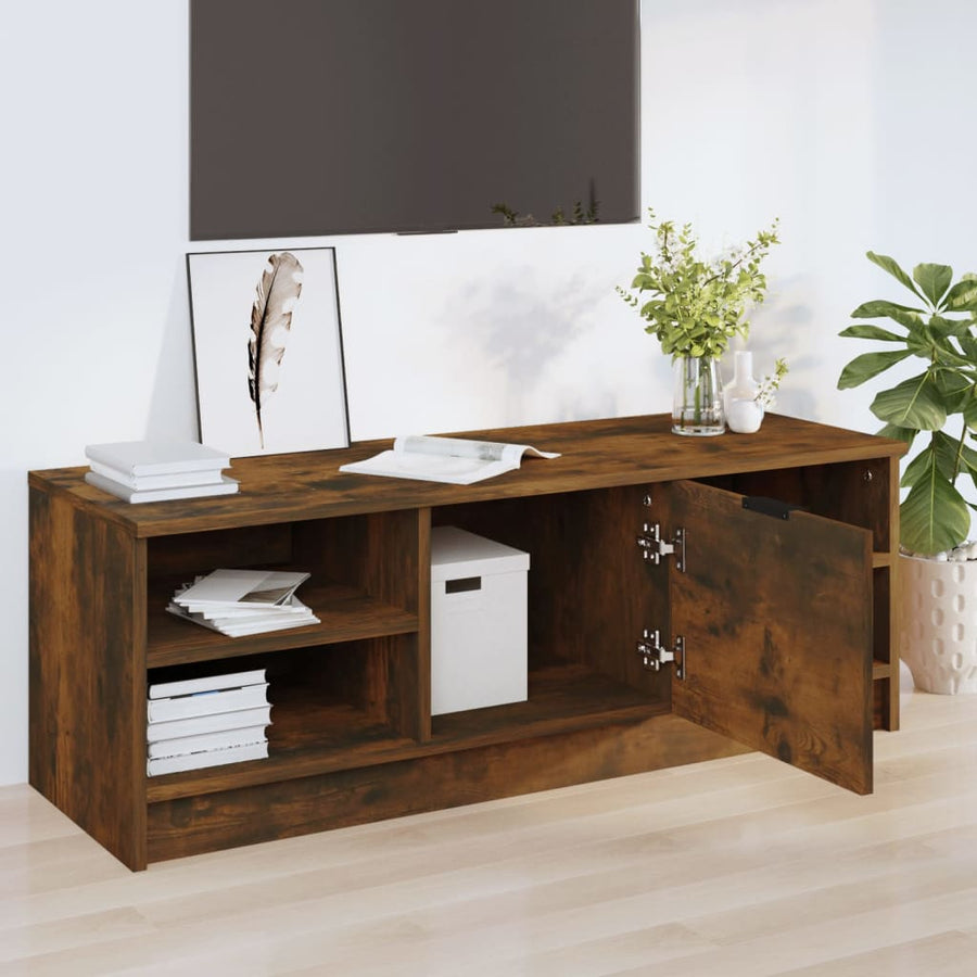 Tv-Meubel 02X35,5X36,5 Cm Bewerkt Hout Kleurig Gerookt eiken