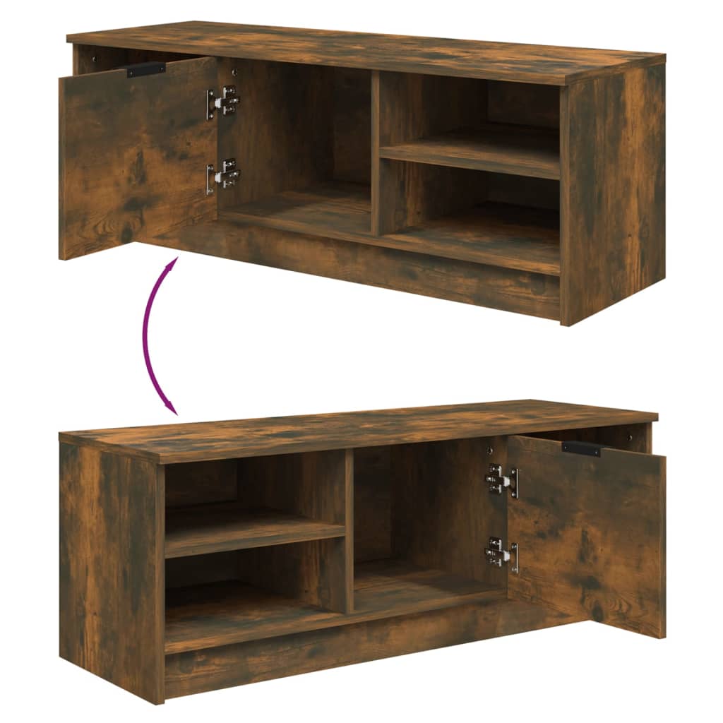 Tv-Meubel 02X35,5X36,5 Cm Bewerkt Hout Kleurig Gerookt eiken