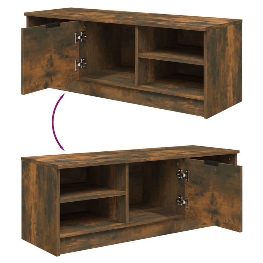 Tv-Meubel 02X35,5X36,5 Cm Bewerkt Hout Kleurig Gerookt eiken