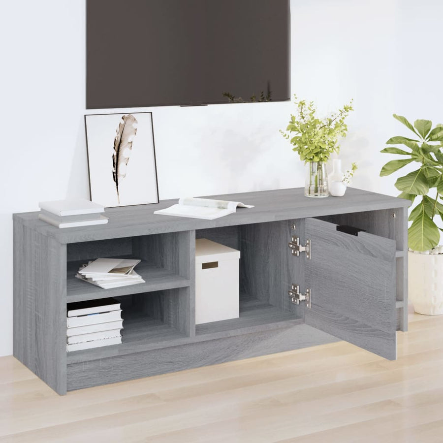 Tv-Meubel 02X35,5X36,5 Cm Bewerkt Hout Eikenkleur Grijs sonoma