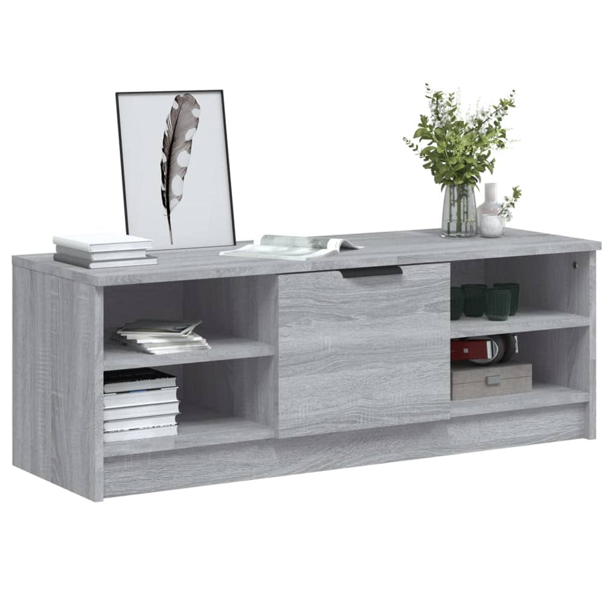 Tv-Meubel 02X35,5X36,5 Cm Bewerkt Hout Eikenkleur Grijs sonoma