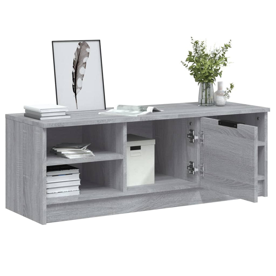 Tv-Meubel 02X35,5X36,5 Cm Bewerkt Hout Eikenkleur Grijs sonoma