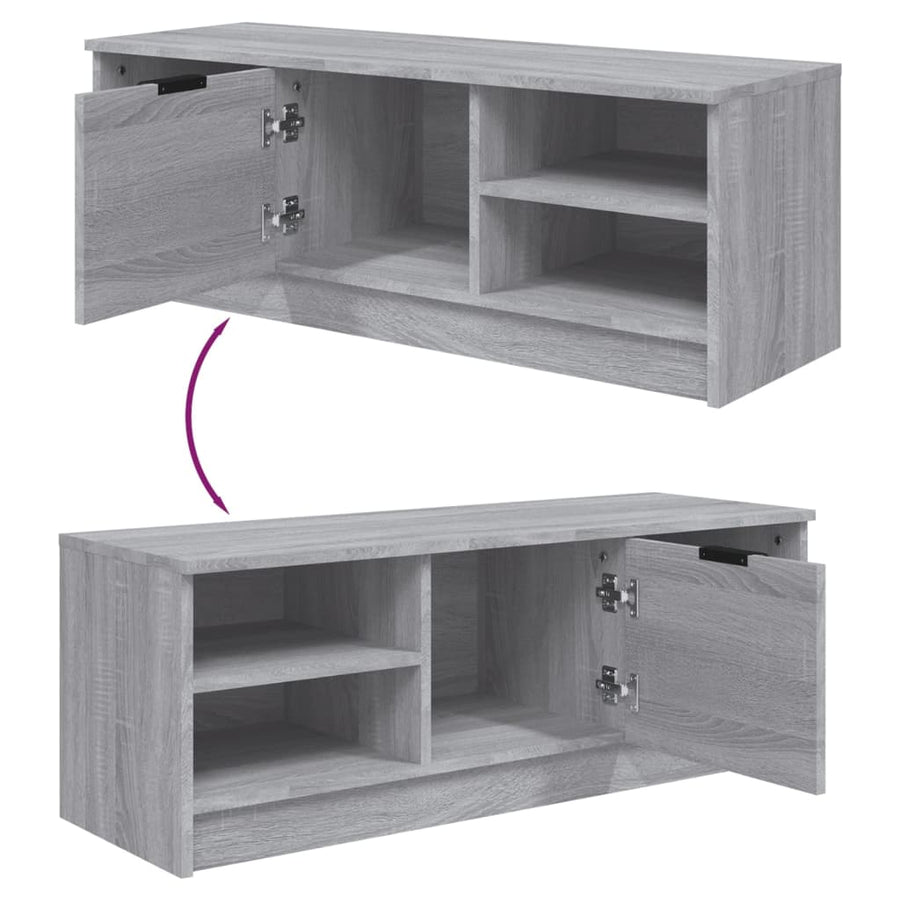 Tv-Meubel 02X35,5X36,5 Cm Bewerkt Hout Eikenkleur Grijs sonoma