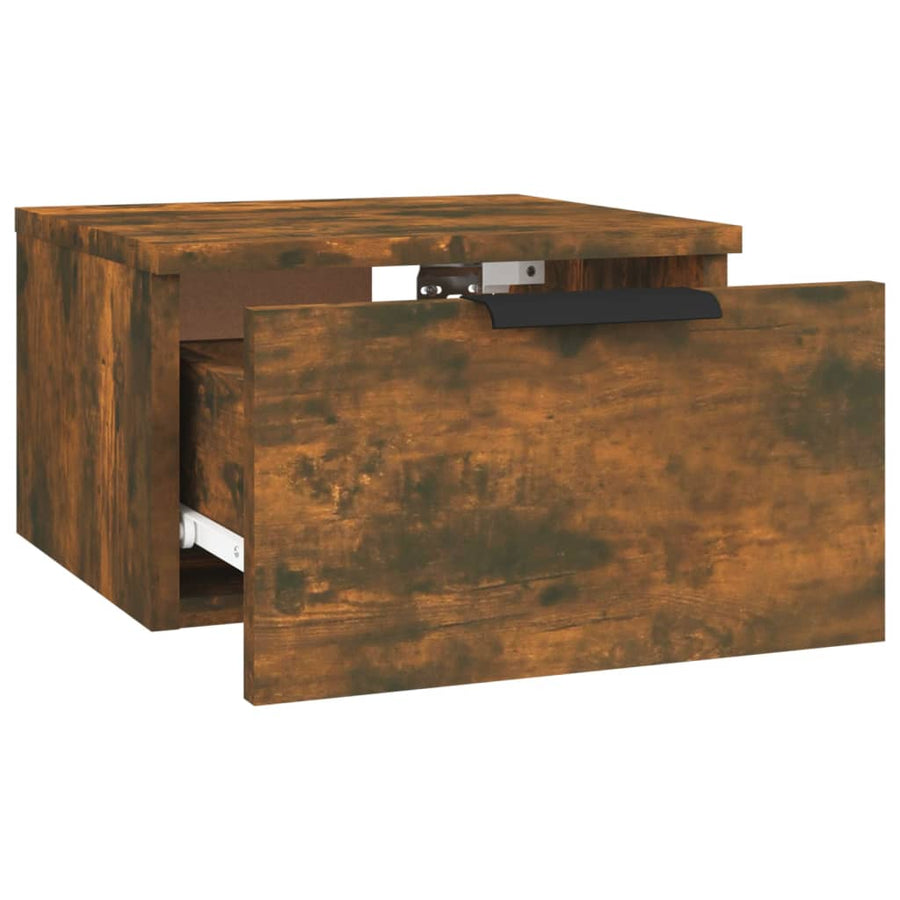 Nachtkastjes 2 st wandgemonteerd 34x30x20 cm gerookt eikenkleur 2 Gerookt eiken