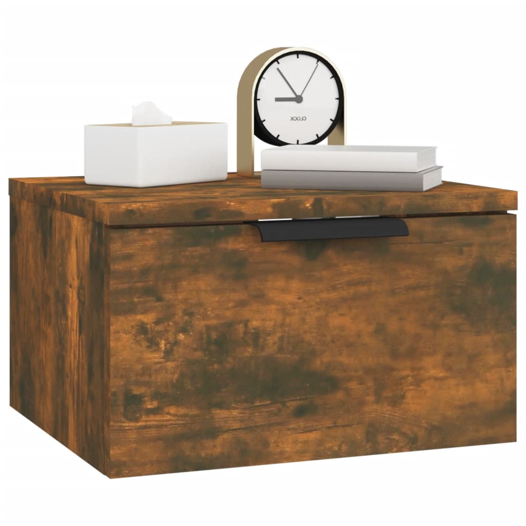 Nachtkastjes 2 st wandgemonteerd 34x30x20 cm gerookt eikenkleur 2 Gerookt eiken