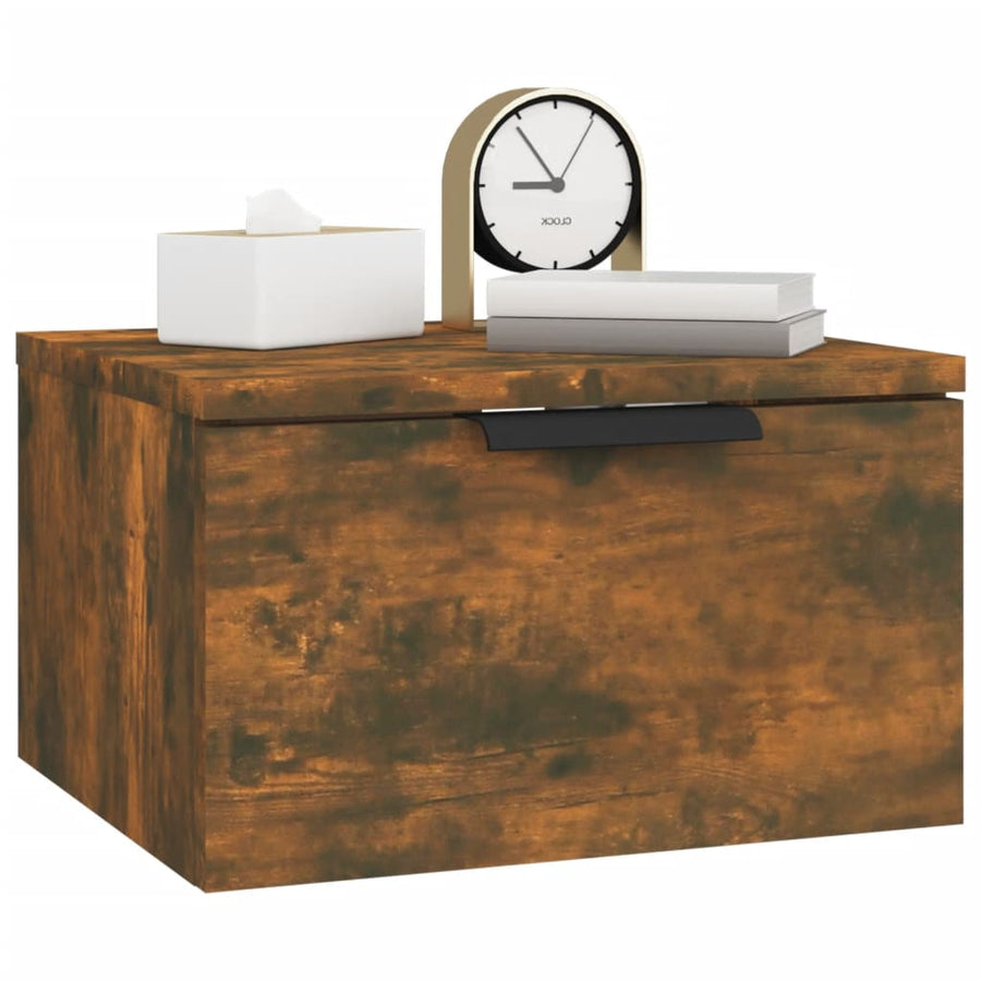 Nachtkastjes 2 st wandgemonteerd 34x30x20 cm gerookt eikenkleur 2 Gerookt eiken