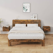 Bedside tables 2 pcs wall-mounted 34x30x20 cm smoked oak color