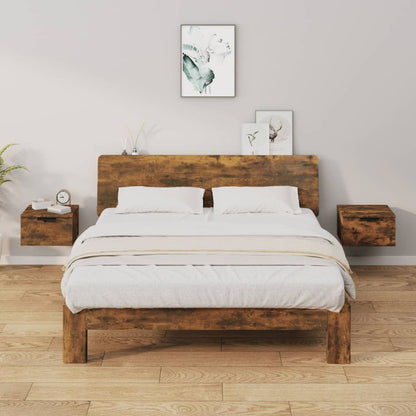 Nachtkastjes 2 st wandgemonteerd 34x30x20 cm gerookt eikenkleur 2 Gerookt eiken