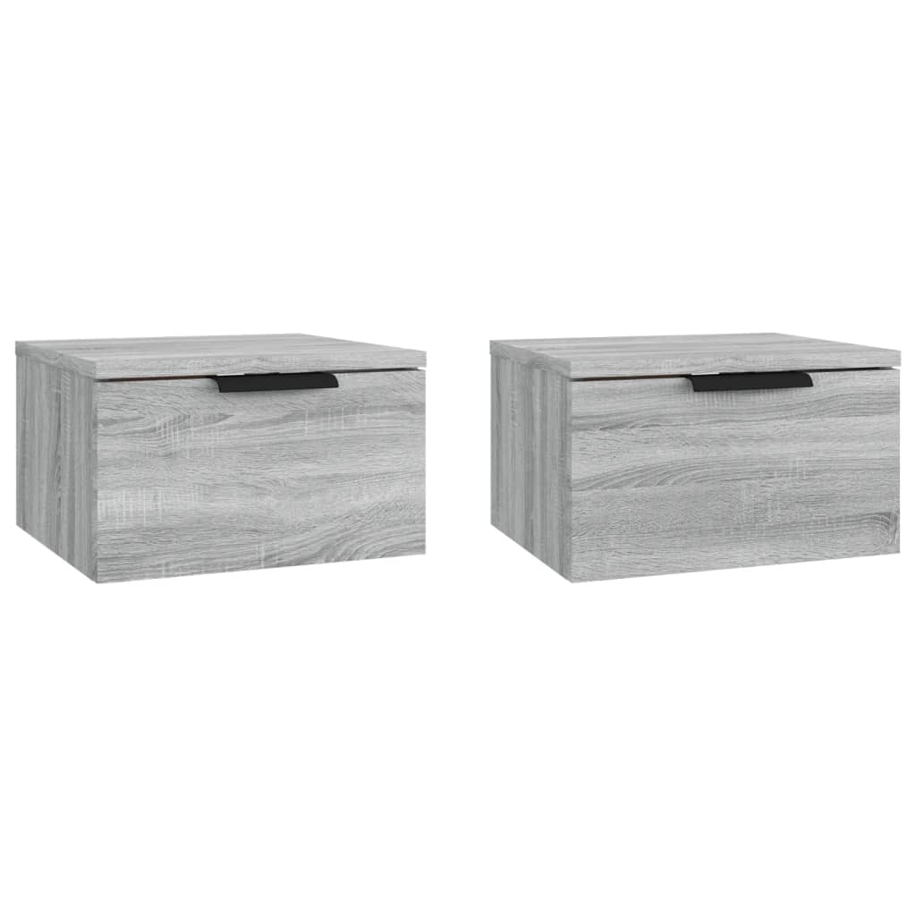 Nachtkastjes 2 st wandgemonteerd 34x30x20 cm grijs sonoma eiken Grijs sonoma