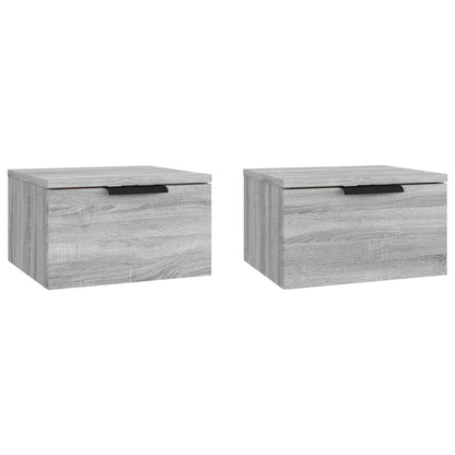 Nachtkastjes 2 st wandgemonteerd 34x30x20 cm grijs sonoma eiken Grijs sonoma
