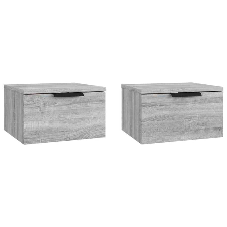 Nachtkastjes 2 st wandgemonteerd 34x30x20 cm grijs sonoma eiken Grijs sonoma