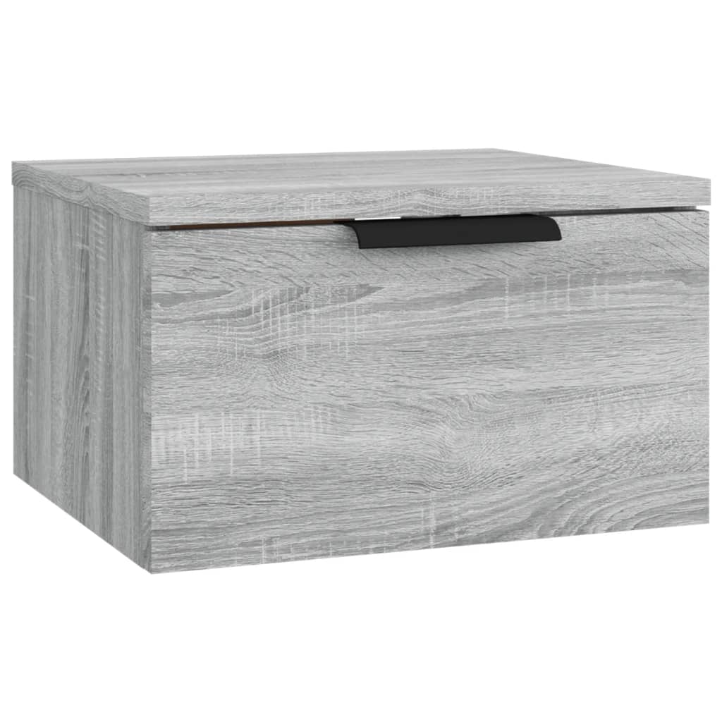 Nachtkastjes 2 st wandgemonteerd 34x30x20 cm grijs sonoma eiken Grijs sonoma