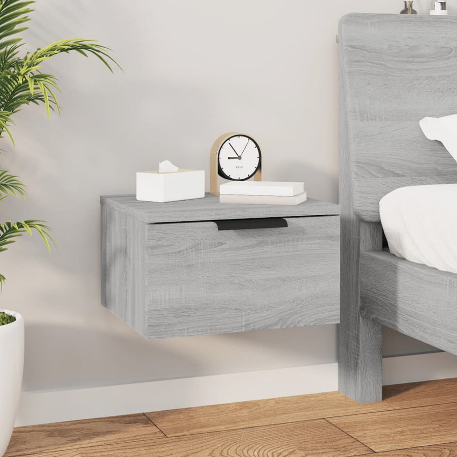 Nachtkastjes 2 st wandgemonteerd 34x30x20 cm grijs sonoma eiken Grijs sonoma