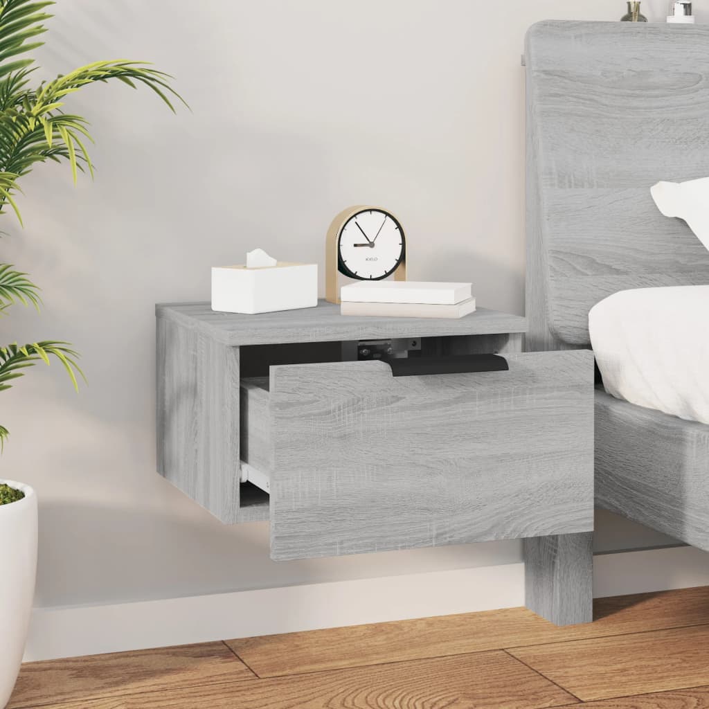 Nachtkastjes 2 st wandgemonteerd 34x30x20 cm grijs sonoma eiken Grijs sonoma